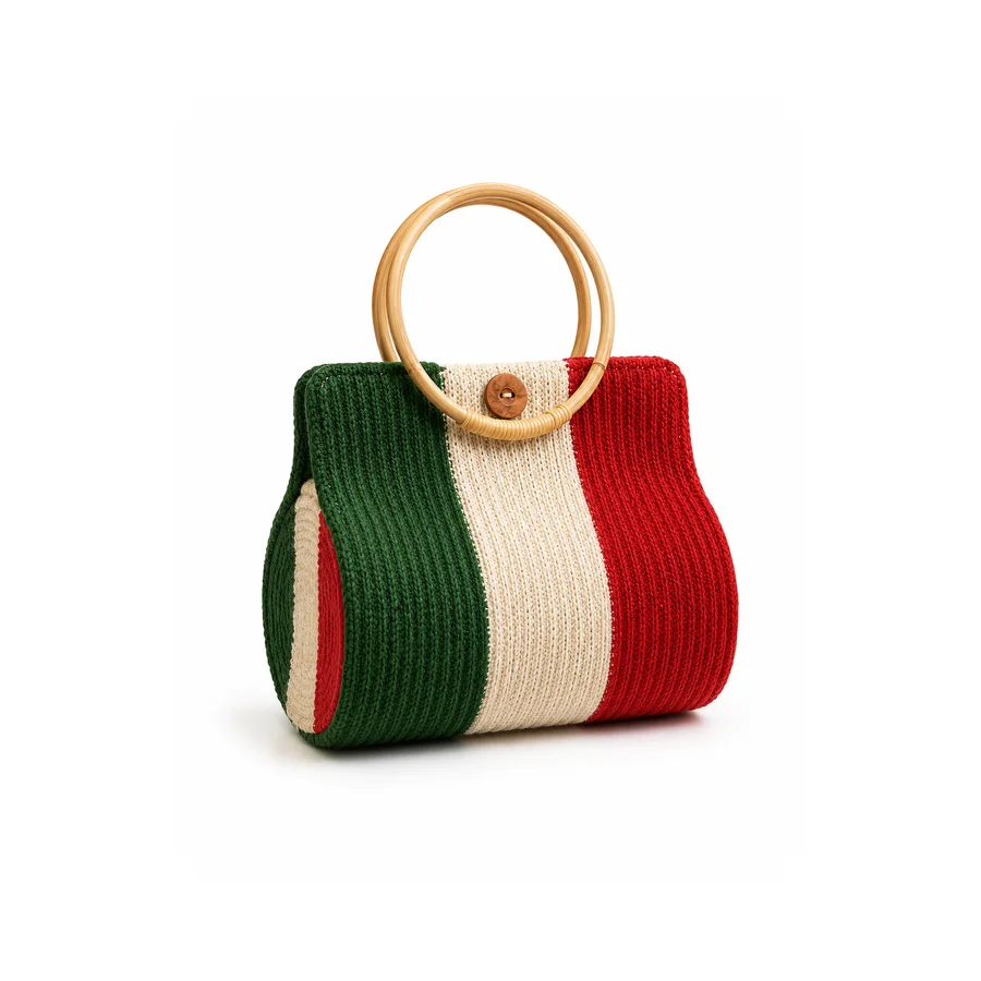 Stripe Knit Handbag